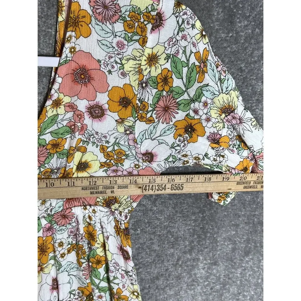 Raisins Floral Textured Tavarua Dress Swimsuit Coverup Womens Juniors Size Small